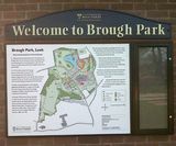 Park entrance sign with map and noticeboard - Brough Park - on this page