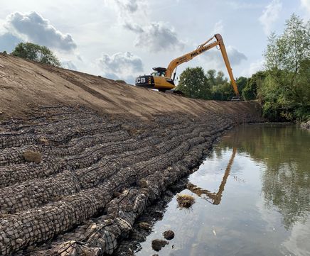 Rock Rolls - rock-filled netting for riverbank & shoreline erosion control