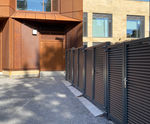Waste / recycling bin stores and railings for primary school