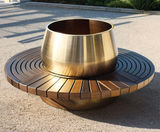 Cone planter with wooden bench seating - on this page