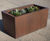 Patinated corten steel rectangular planter 1