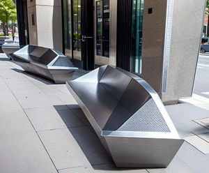 Bespoke stainless steel seating for commercial building