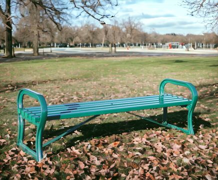 Avenue - cast iron park bench with steel slats