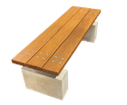 Hamble Concrete and Hardwood Bench
