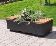 Dover 74028 - recycled plastic planter with integrated seating