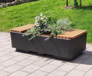 Dover 74028 - recycled plastic planter with integrated seating