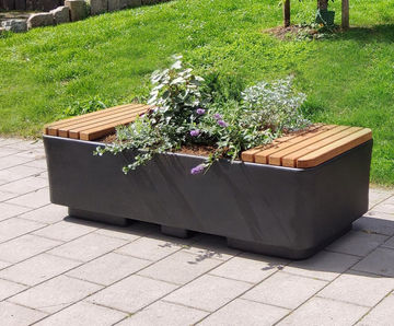 Dover 74028 - recycled plastic planter with integrated seating
