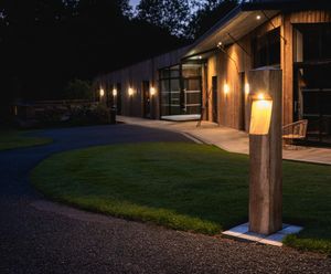 FSC-certified timber illuminated bollards for Hothorpe Hall
