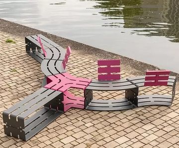 Linesca - contemporary stainless steel modular seating system