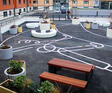 External furniture transforms courtyard at student accommodation