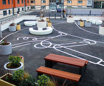 External furniture transforms courtyard at student accommodation