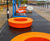 Orange Loop Circle illuminated benches - Quayside, Newcastle 2