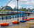 Orange Loop Circle illuminated benches - Quayside, Newcastle 4