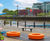 Orange Loop Circle illuminated benches - Quayside, Newcastle 5
