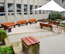 Bespoke outdoor courtyard furniture - University of Manchester