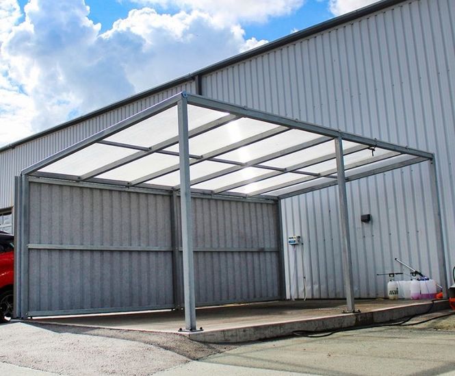 Bespoke valet and car wash canopy for Bravo Auto car dealership