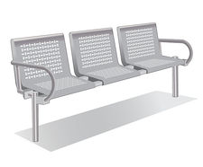ASF 6005 3-gang stainless steel seat