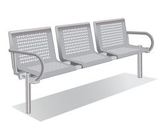 ASF 6005 3-gang stainless steel seat