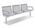 ASF 6005 3-gang stainless steel seat 0