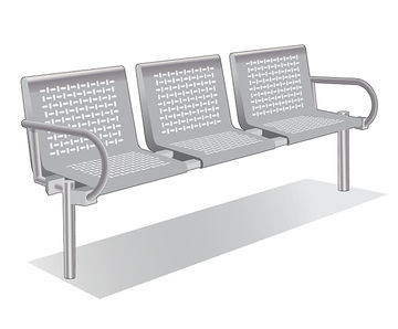 ASF 6005 3-gang stainless steel seat