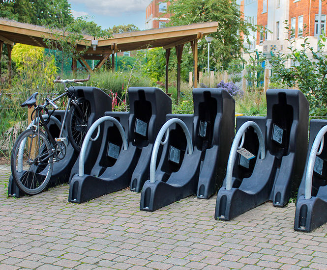 Sold Secure cycle parking for Lewisham Hospital Healing Garden