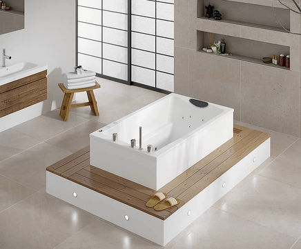 Yasahiro Deep Soaking Tub - compact acrylic Japanese-style bath