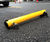 Yellow lockable fold-down steel post for driveways and parking spaces 2
