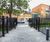 Vertical bar railings and sliding gate secure luxury care home 1