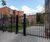 Vertical bar railings and sliding gate secure luxury care home 9