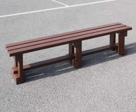 100% Recycled Plastic Backless Bench