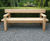 Green oak bench with armrests 0