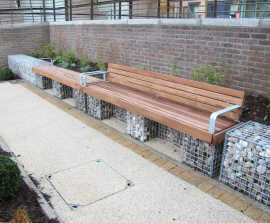 Elements® seat and bench - gabion supports