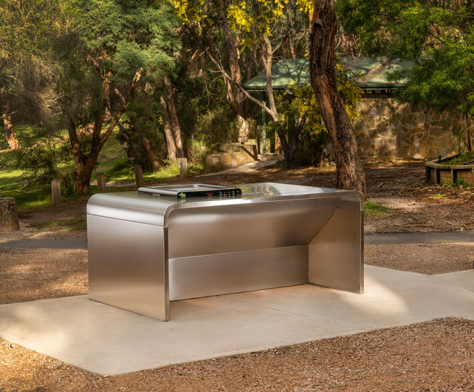 A-Series Double Bench wheelchair-accessible BBQ surround