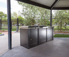 Modular Triple Bench electric barbeque surround - by Christie