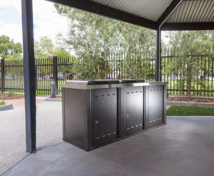Modular Triple Bench electric barbeque surround - by Christie
