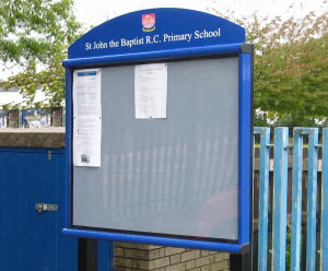 Scroll glazed noticeboards