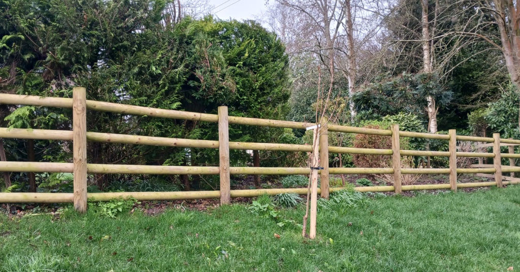 Images for Prestige redwood post and rail garden fencing