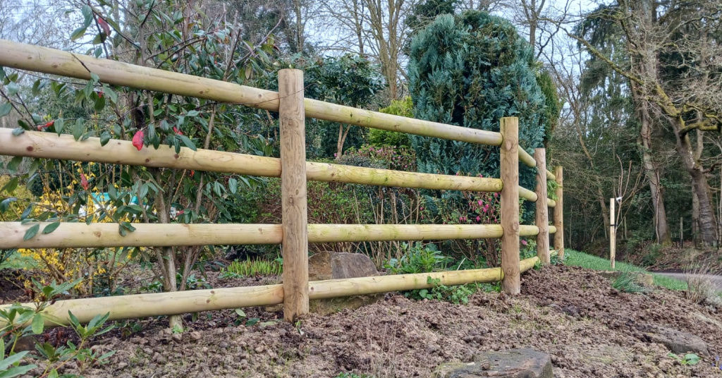 Images for Prestige redwood post and rail garden fencing
