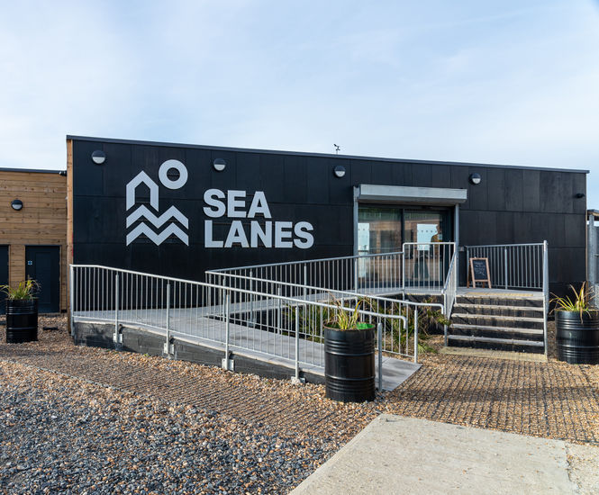 Accessible automatic sliding door system - Sea Lanes Brighton