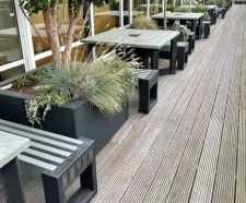 Recycled plastic seating and tables - University of West Scotland