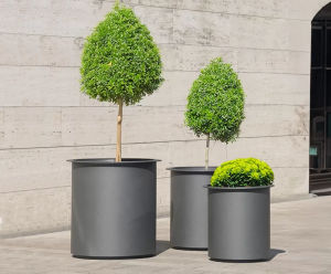 Benkert Type 200 - round stainless steel planters