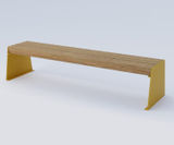 Slab Side corten steel and up-cycled greenheart bench - on this page