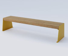 Slab Side corten steel and up-cycled greenheart bench