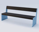 Slab Side Back Bench in up-cycled greenheart and corten