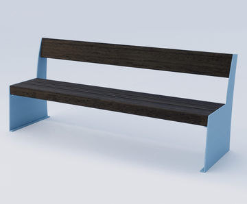 Slab Side Back Bench in up-cycled greenheart and corten