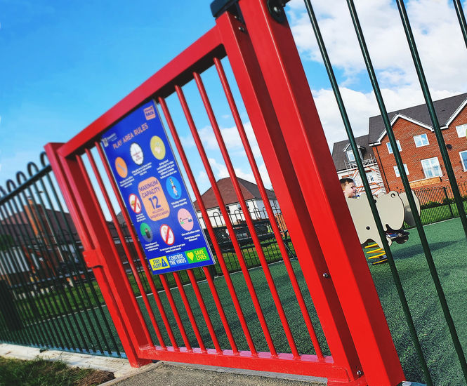 KinderGate self-closing playground gate