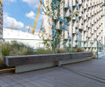 Bespoke seating, litter bins and planters - Greenwich Peninsula