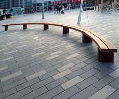 Type 2 curved hardwood timber bench