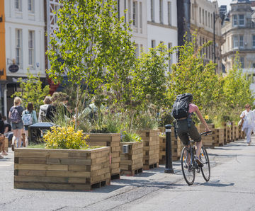 WoodBlocX Moveable Planters - modular timber planters for public spaces