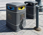 Heritage Square hooded MDPE litter bin (110-litre)